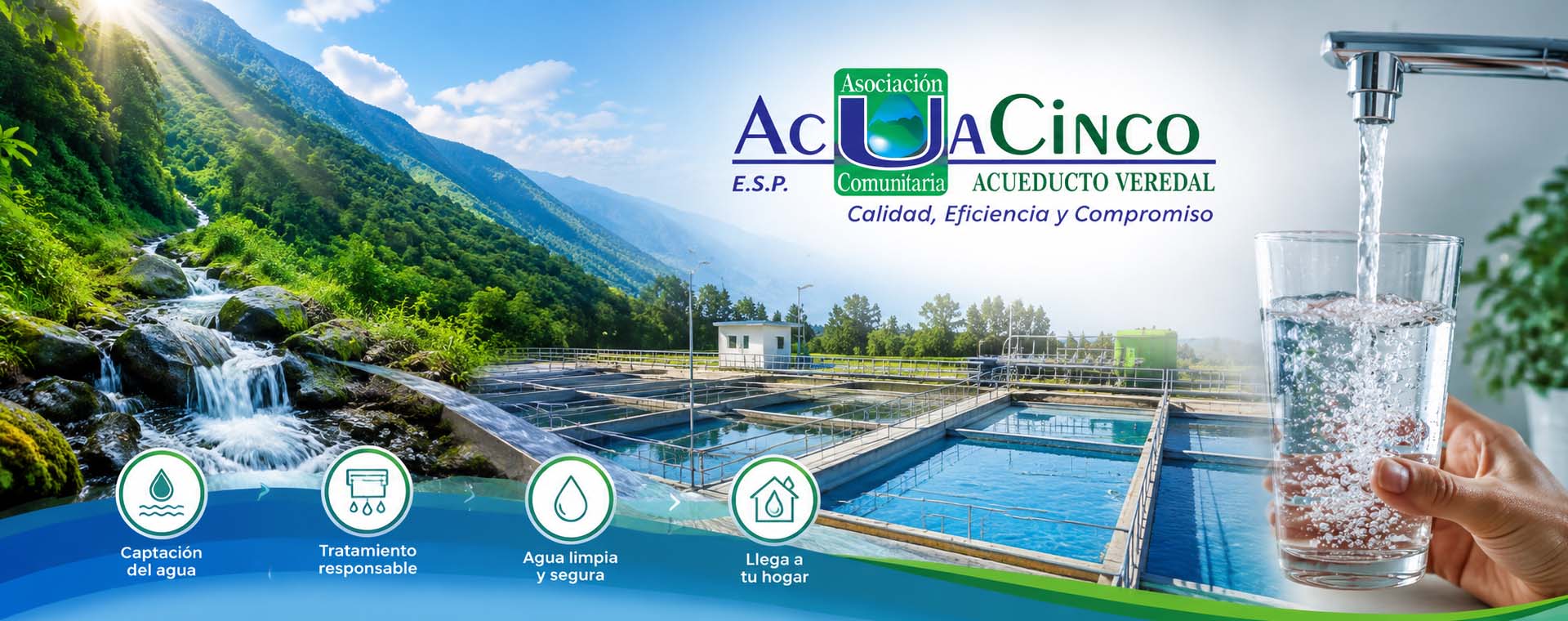Fuente de agua y bosque que abastecen el acueducto veredal